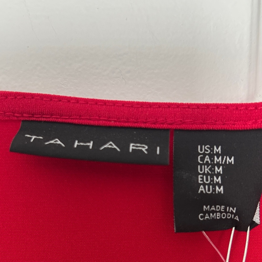 Tahari Red Long Sleeve Blouse - Picture 2 of 4
